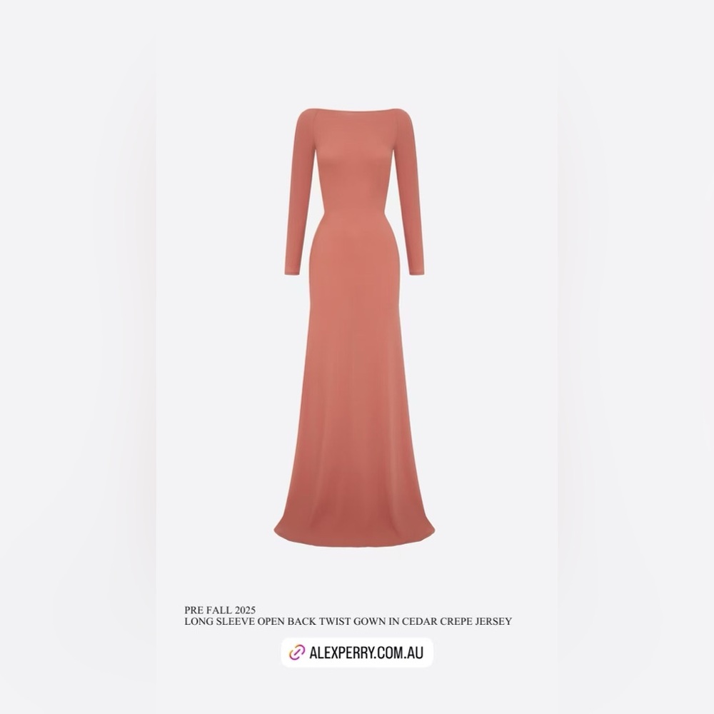 Alex Perry open-back twrist cedar crape jersey long-sleeve Gown dress US4 $3,043 - Picture 5 of 11